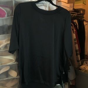 Target Who What Wear Black Satin Blouse